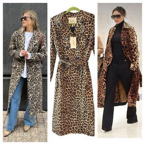 Ba&sh Paris Leopard Print Trench Coat | Luxury Lightweight Spring Statement Coat